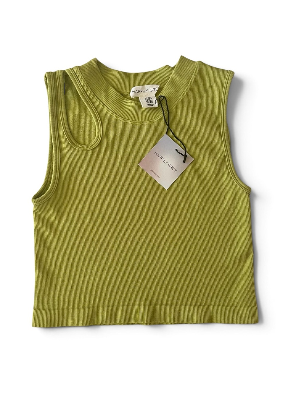NWT Lime Ribbed Crop Tank